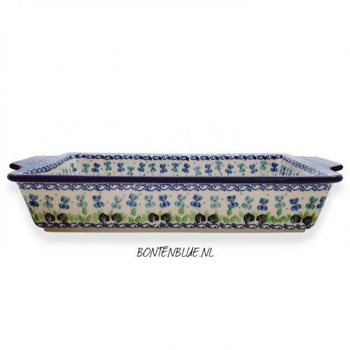 A56  Bunzlau Ovenschaal met handvat XL decor 