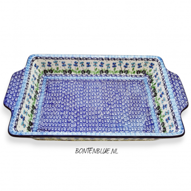 A56  Bunzlau Ovenschaal met handvat XL decor 