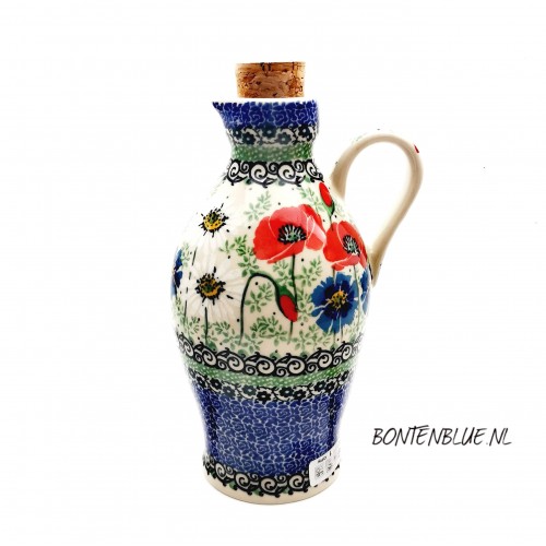 B85 Bunzlau Botle for oil or vinegar 500 ml decor Unikat 4968