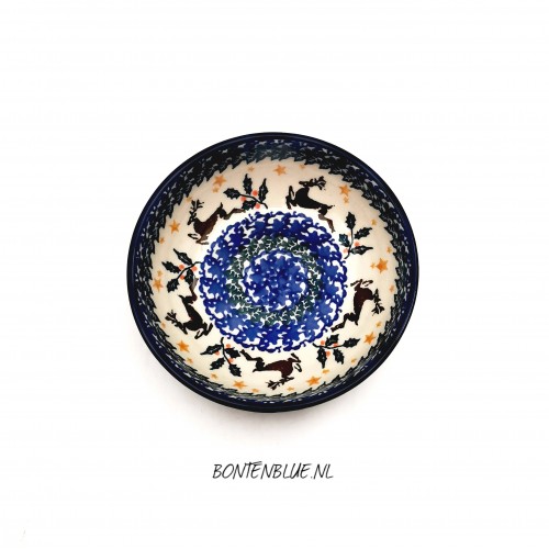 B89 Bunzlau Serveer schaaltje S Ø 13 cm decor 1485X Kerst