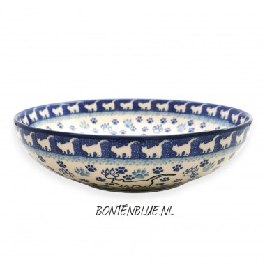 B91 Bunzlau Serveer schaal L Ø 22,5 cm decor 2155X Poes