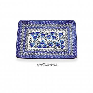 C21 Bunzlau Sushi serveerschaal M 15,0 x 21,5 cm decor 2273X Blue Violin