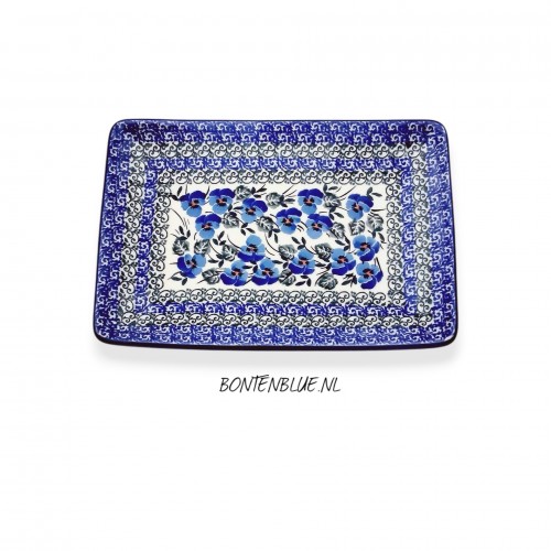 C21 Bunzlau Sushi serving dish M 15,0 x 21,5 cm decor 2273X Blue Violin
