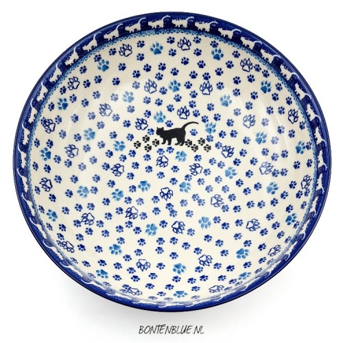 C36 Bunzlau Serveerschaal XL Ø 27,0 cm decor 1771X Zwarte Poes