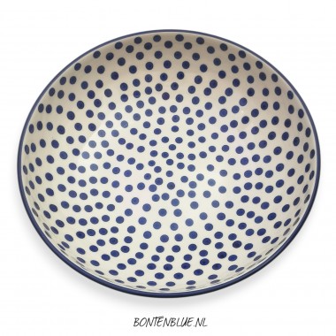 C36 Bunzlau Serveerschaal XL Ø 27,0 cm decor 61X Blue Dots