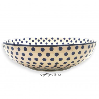 C36 Bunzlau Serveerschaal XL Ø 27,0 cm decor 61X Blue Dots