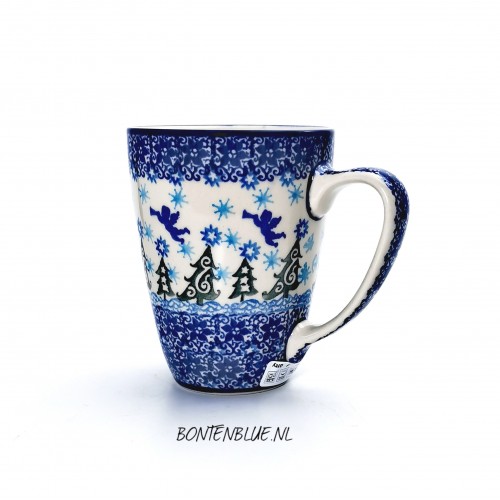 D05 Bunzlau Mug with ear 300  ml decor 1675X Kerst