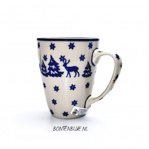 D05 Bunzlau Mug with ear 300 ml decor 1931X Kerst
