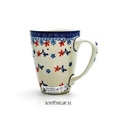 D05 Bunzlau Mug with ear 300 ml decor 2634X