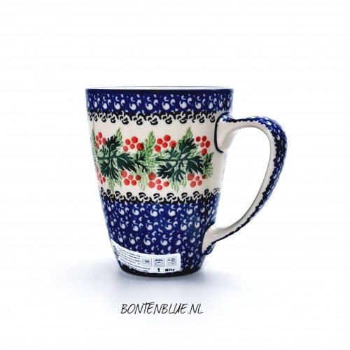 D05 Bunzlau Mug with ear 300 ml decor 2650X Kerst