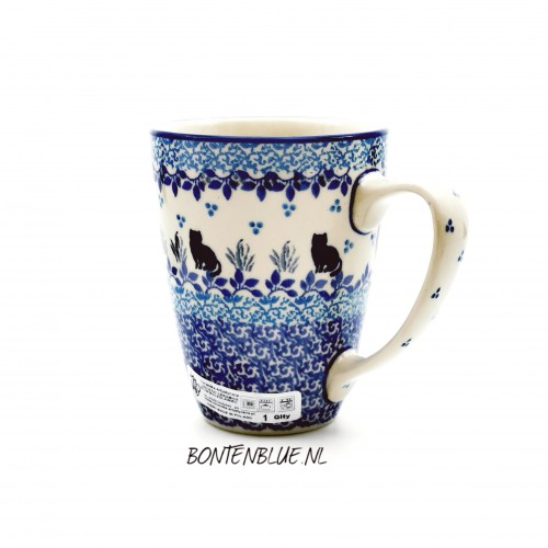 D05 Bunzlau Mug with ear 300 ml decor 2855X cat