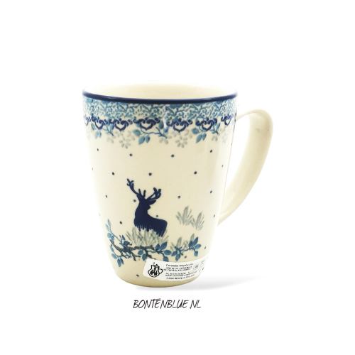 D05 Bunzlau Mug with ear 170 ml decor 2858X Kerst