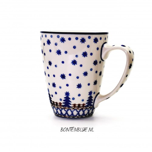 D05 Bunzlau Mug with ear 300 ml decor 339X Kerst
