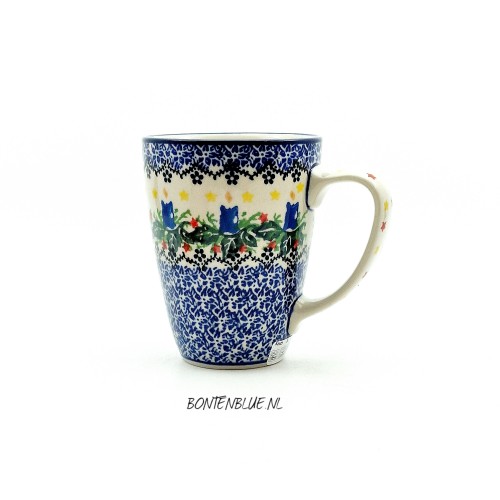 D05 Bunzlau Mok met oor 300 ml decor Unikat 4273X Kerst