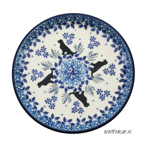 D21 Bunzlau Cake plate Ø 12.3 cm decor 2856X dog D21 Bunzlau Cake plate Ø 12.3 cm decor 2856X dog