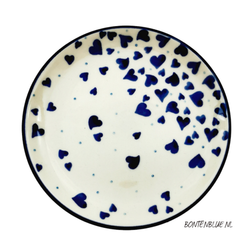 D21 Bunzlau Cake plate Ø 12.3 cm decor 2874X Hearts D21 Bunzlau Cake plate Ø 12.3 cm decor 2874X Hearts
