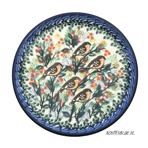 D21 Bunzlau Cake plate Ø 12.3 cm decor Unikat 2649X