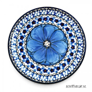 D21 Bunzlau Cake bordje Ø 12.3 cm decor Unikat 408X Poppy