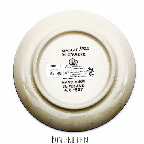 D21 Bunzlau Cake bordje Ø 12.3 cm decor Unikat 4830X