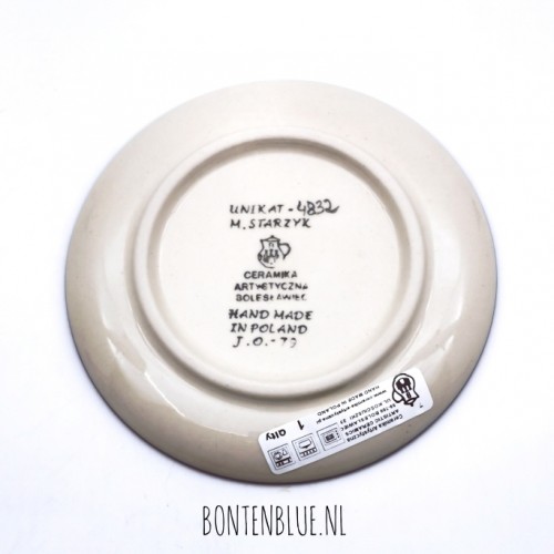 D21 Bunzlau Cake plate Ø 12.3 cm decor Unikat 4832X