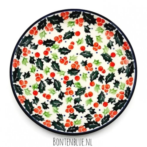 D21 Bunzlau Cake bordje Ø 12.3 cm decor Unikat 4874X Kerst