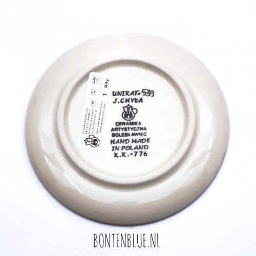 D21 Bunzlau Cake plate Ø 12.3 cm decor Unikat 539X D21 Bunzlau Cake plate Ø 12.3 cm decor Unikat 539X