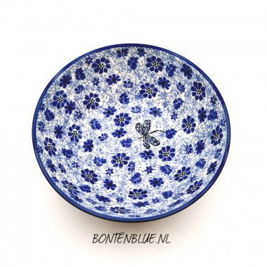D30 Bunzlau Yoghurt schaaltje L Ø 18 cm decor 1443X Dragonfly