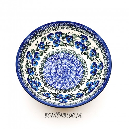 D30 Bunzlau Yoghurt schaaltje L Ø 18 cm decor 2273X Blue Violin