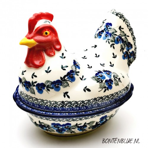 D43 Bunzlau Kip 2 delig decor 2273X Blue Violin D43 Bunzlau Kip 2 delig decor 2273X Blue Violin