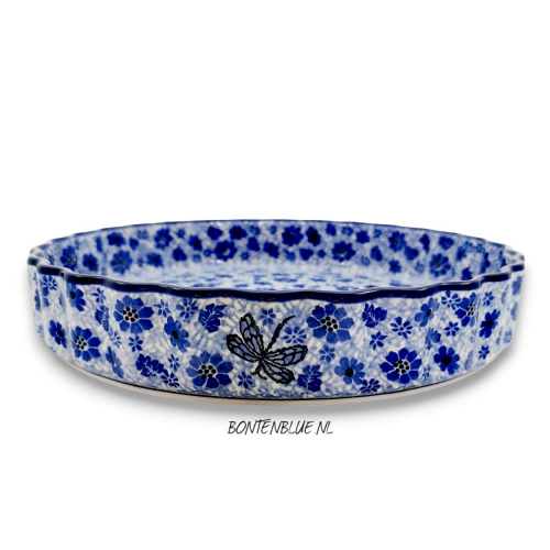 D77 Bunzlau Quiche dish XL decor 1443X Dragonfly D77 Bunzlau Quiche dish XL decor 1443X Dragonfly