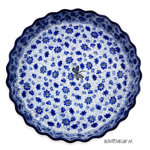 D77 Bunzlau Quiche dish XL decor 1443X Dragonfly D77 Bunzlau Quiche dish XL decor 1443X Dragonfly