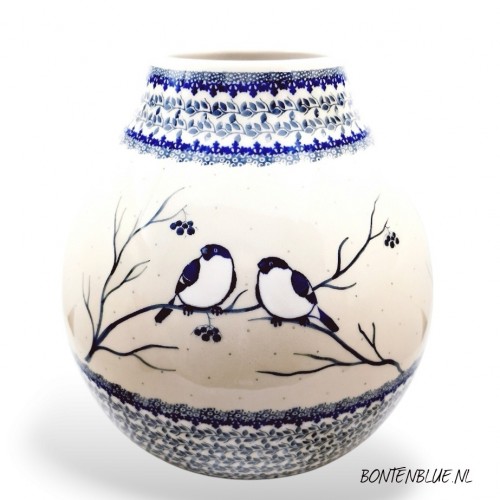 E82 Bunzlau Vase XL H 29,5 cm decor Unikat 4830
