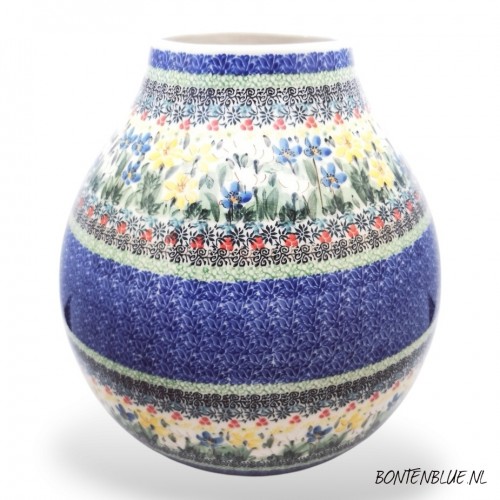 E82 Bunzlau Vase XL H 29,5 cm decor Unikat 5131