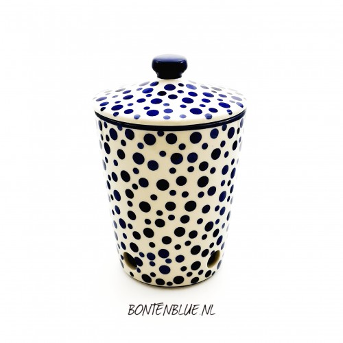 F36 Bunzlau Knoflook- / uienpot 0,9 Liter decor 1813X Crazy Dots F36 Bunzlau Knoflook- / uienpot 0,9 Liter decor 1813X Crazy Dots