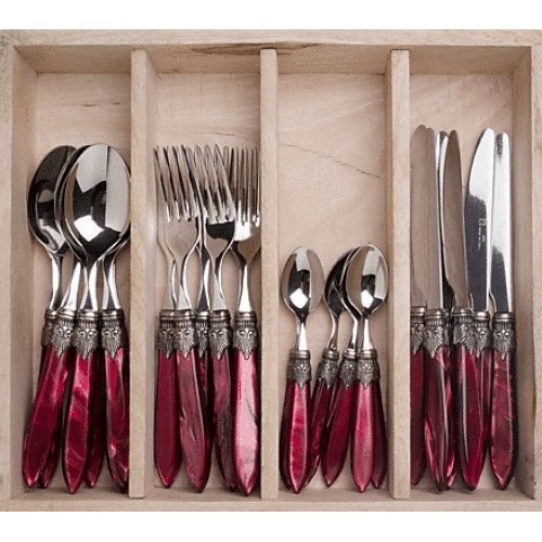 Murano bordeaux diner set