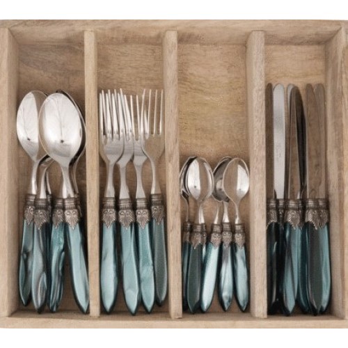 Murano dark green diner set