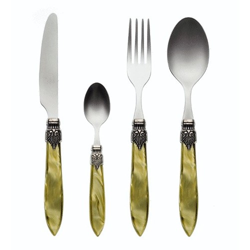 Murano olive green diner set