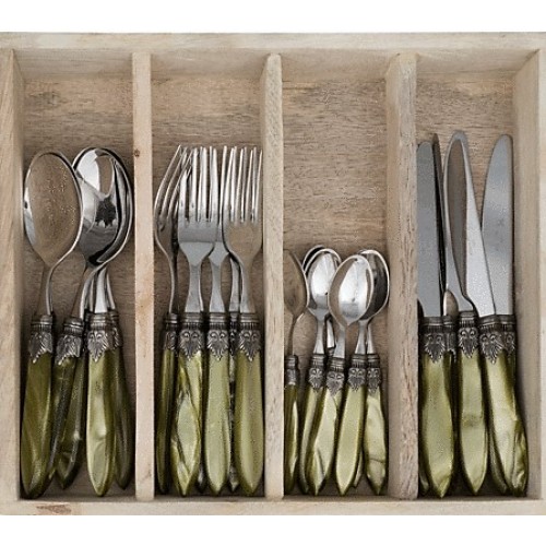 Murano olive green diner set