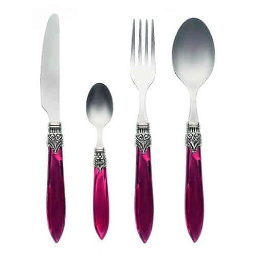 Murano bordeaux diner set