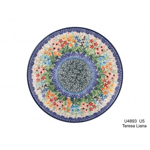 261 Bunzlau Pie dish Ø 16 cm decor Unikat 4893X